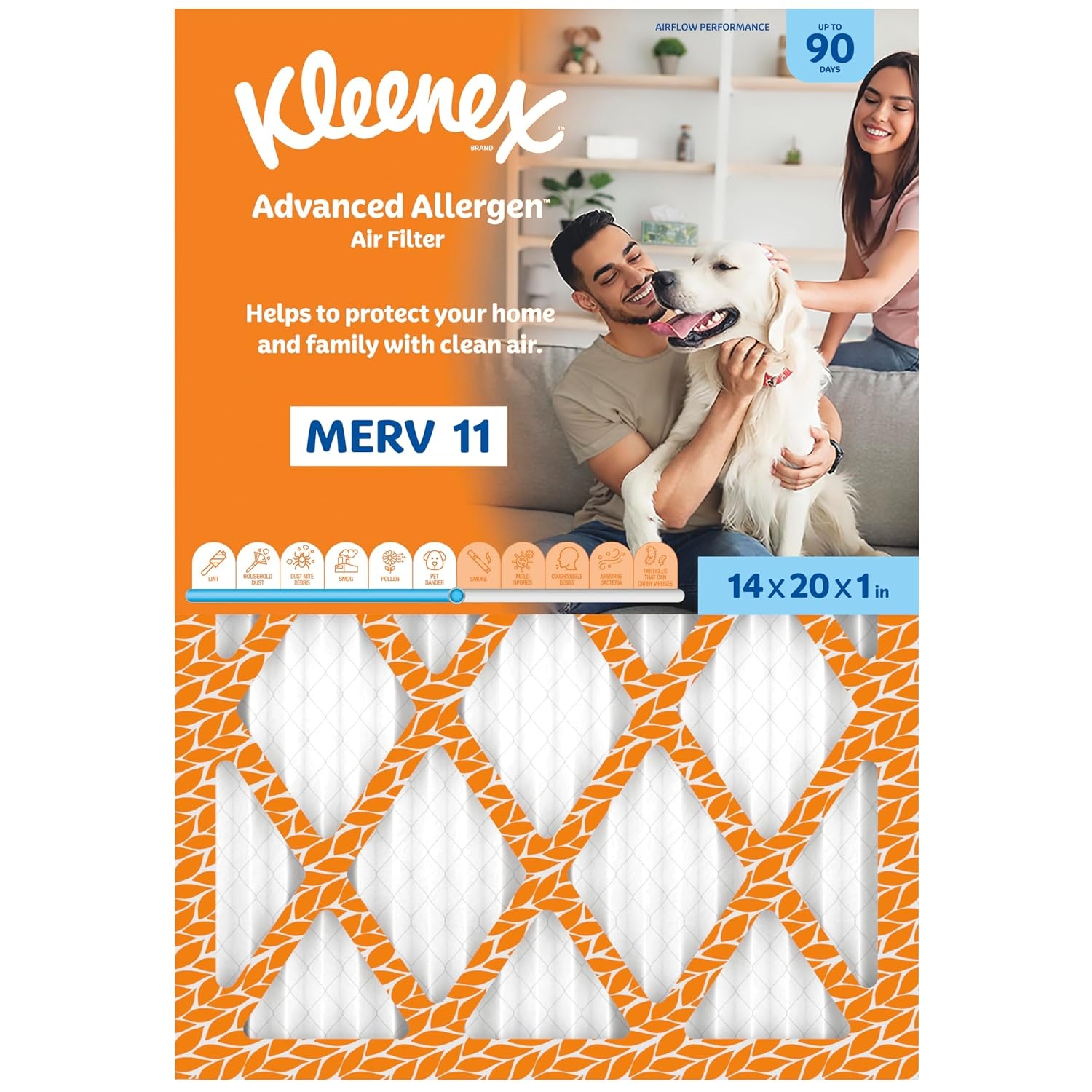 image:imageKleenex Advanced Allergen Air Filter 16x25x1 Inches 11 MERV RATING 4Pack14x20x1