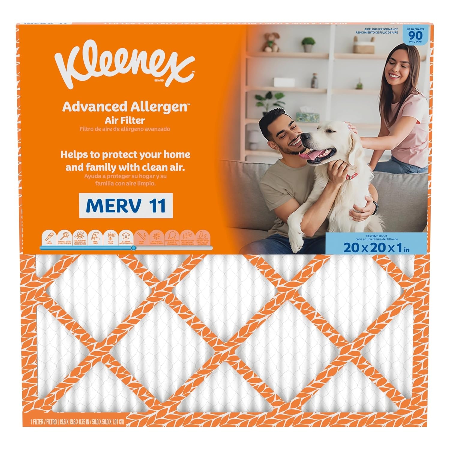 image:imageKleenex Advanced Allergen Air Filter 16x25x1 Inches 11 MERV RATING 4Pack20x20x1