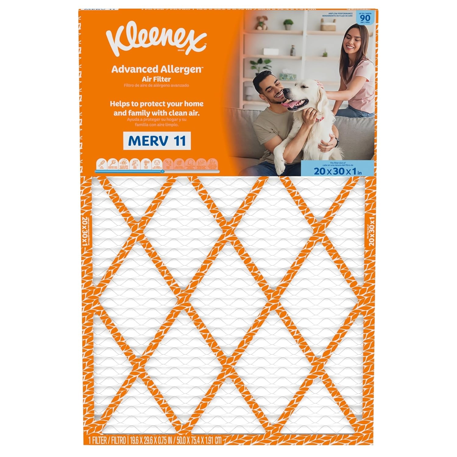image:imageKleenex Advanced Allergen Air Filter 16x25x1 Inches 11 MERV RATING 4Pack20x30x1