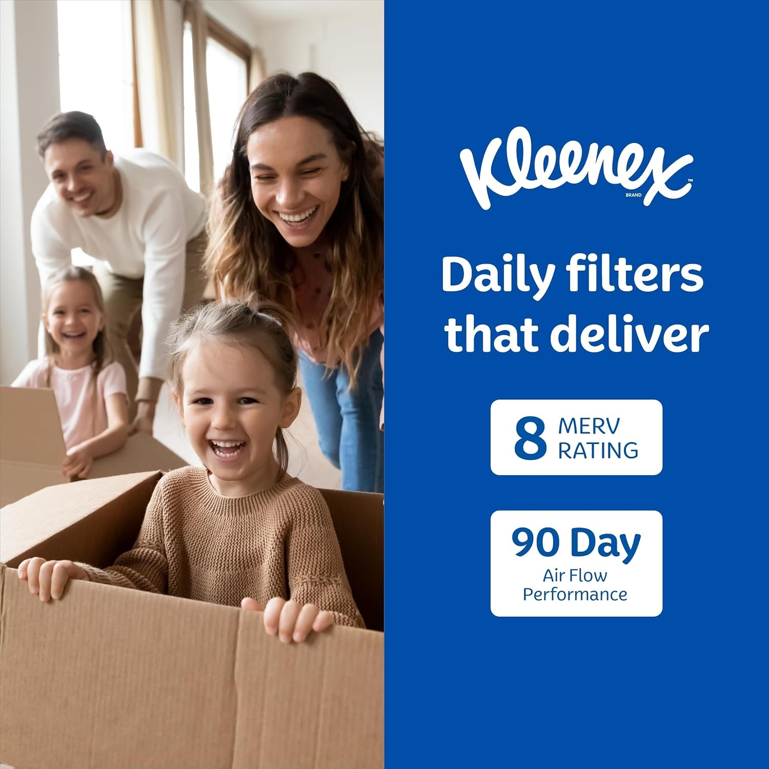 image:imageKleenex Allergen Air Filter 16x25x1 Inches 8 MERV RATING 4Pack20x25x1