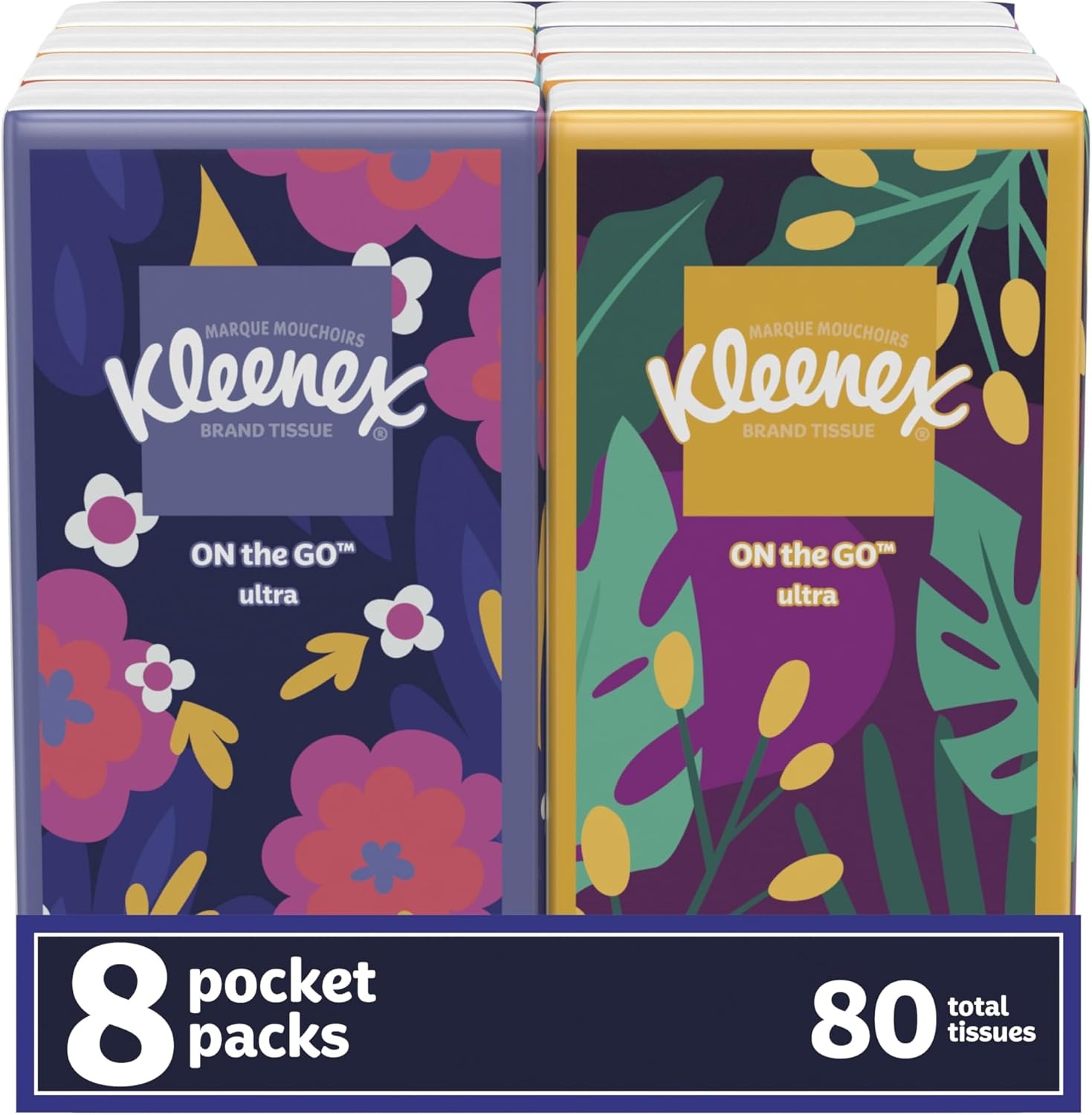 image:imageKleenex OnTheGo Facial Tissues 72 OnTheGo Packs 3 Trays of 24 Packs 10 Tissues per Box 720 Total 3Ply Packaging May VaryWhite