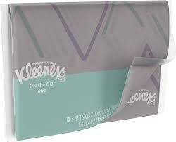 image:imageKleenex OnTheGo Facial Tissues 72 OnTheGo Packs 3 Trays of 24 Packs 10 Tissues per Box 720 Total 3Ply Packaging May VaryWhite