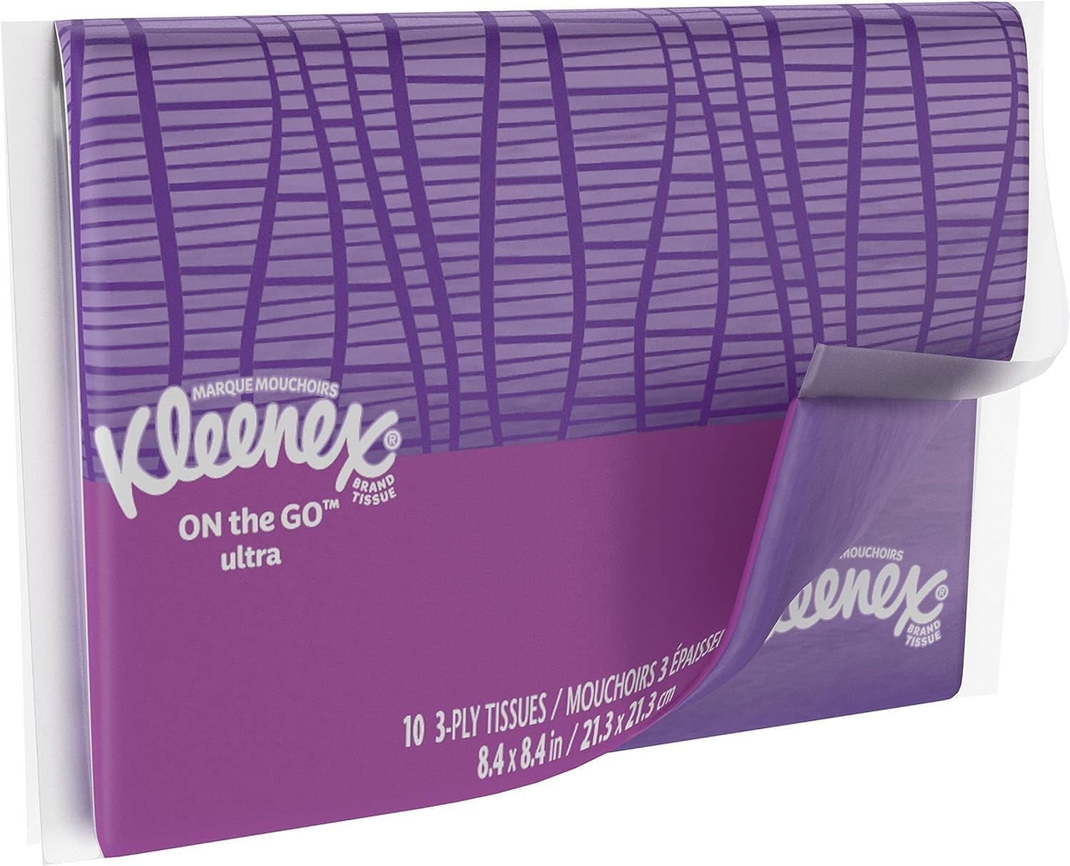 image:imageKleenex OnTheGo Facial Tissues 72 OnTheGo Packs 3 Trays of 24 Packs 10 Tissues per Box 720 Total 3Ply Packaging May VaryWhite