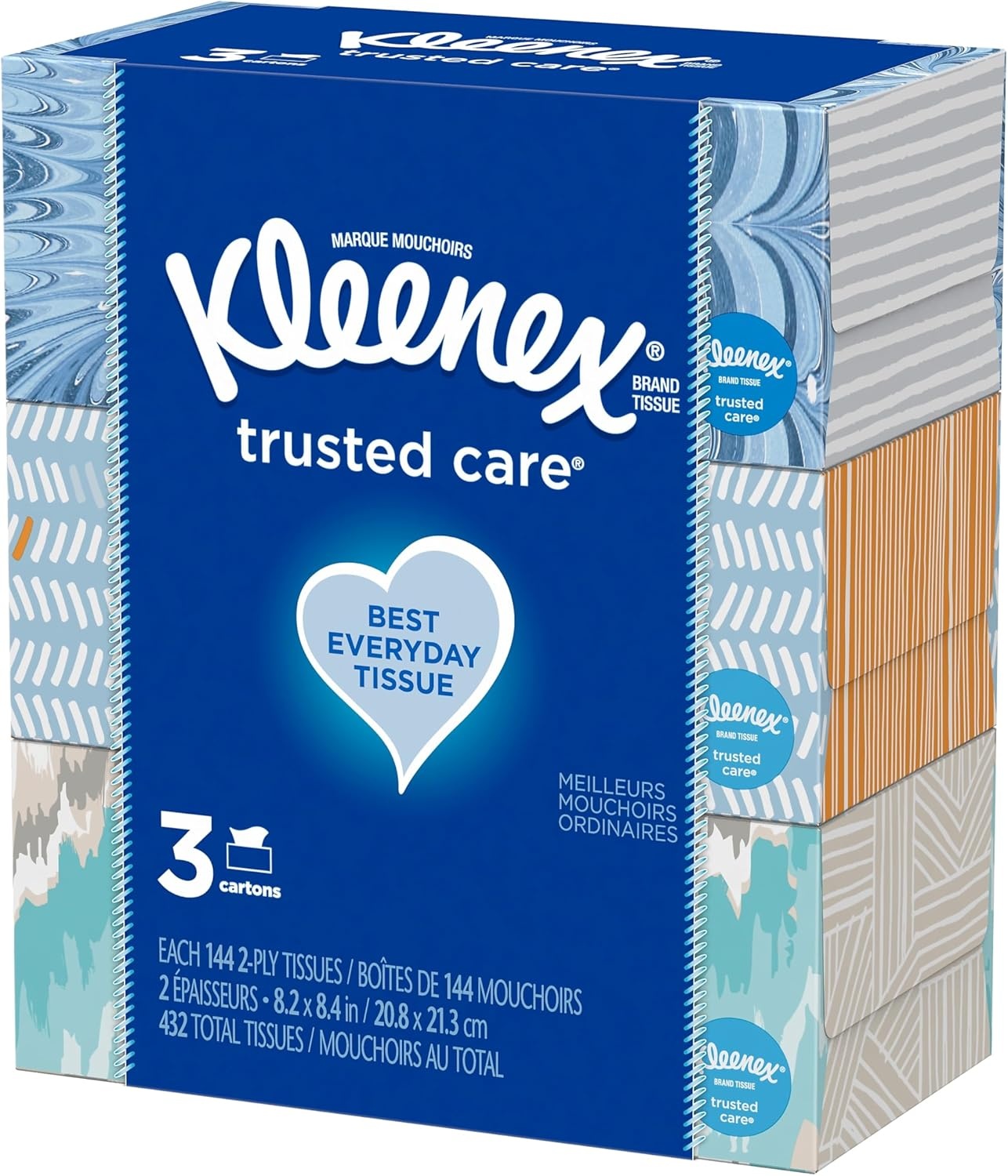 image:imageKleenex Trusted Care Facial Tissues 8 Flat Boxes 200 Tissues per Box 2Ply Packaging May VaryWhite