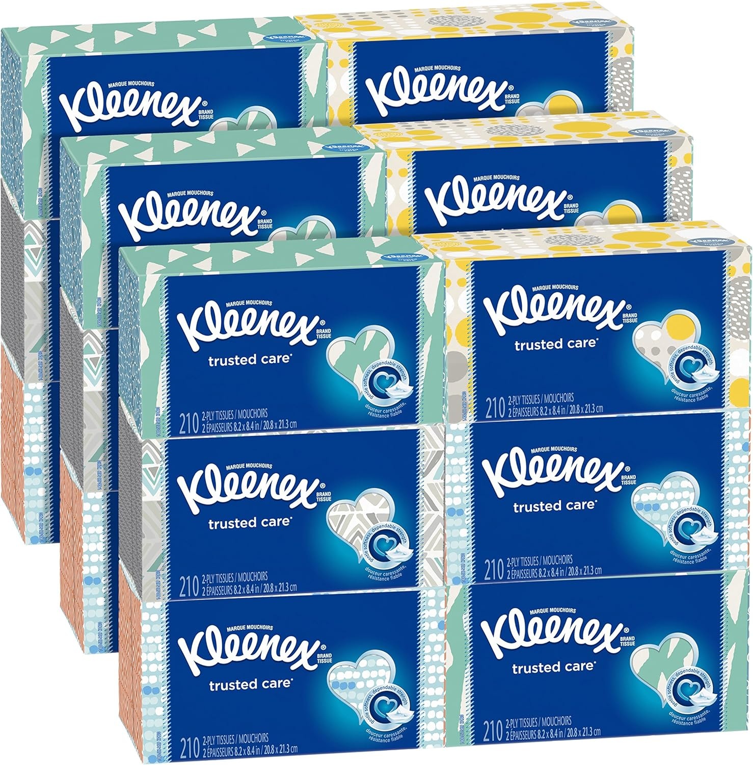 image:imageKleenex Trusted Care Facial Tissues 8 Flat Boxes 200 Tissues per Box 2Ply Packaging May VaryWhite
