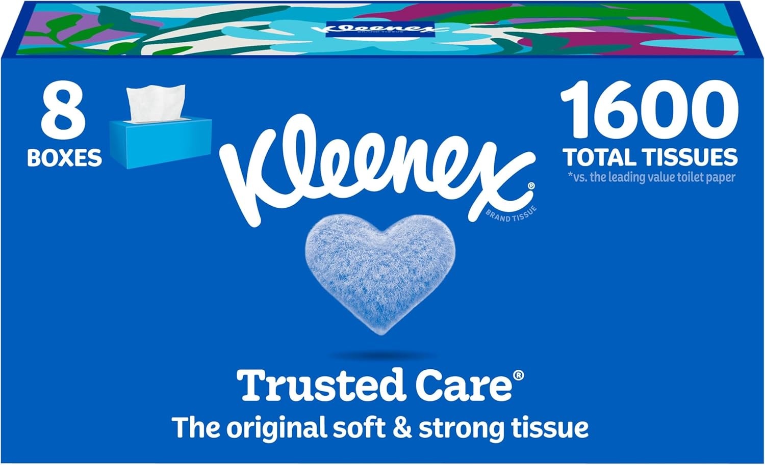 image:imageKleenex Trusted Care Facial Tissues 8 Flat Boxes 200 Tissues per Box 2Ply Packaging May VaryWhite