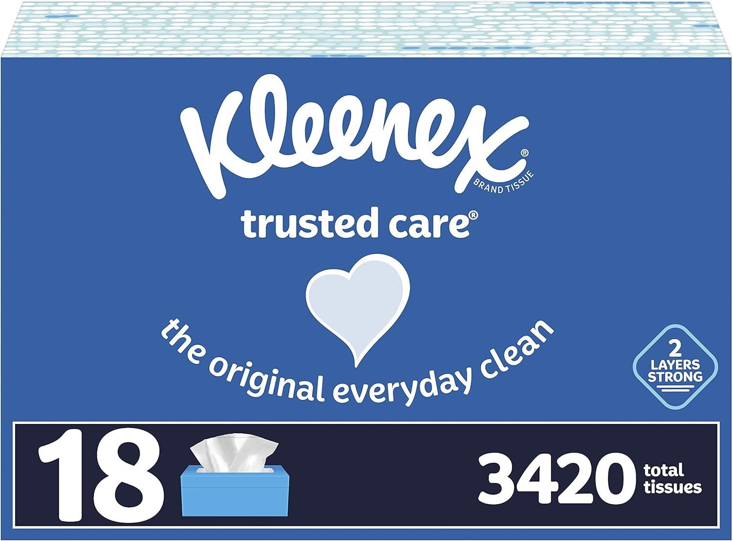 image:imageKleenex Trusted Care Facial Tissues 8 Flat Boxes 200 Tissues per Box 2Ply Packaging May VaryWhite
