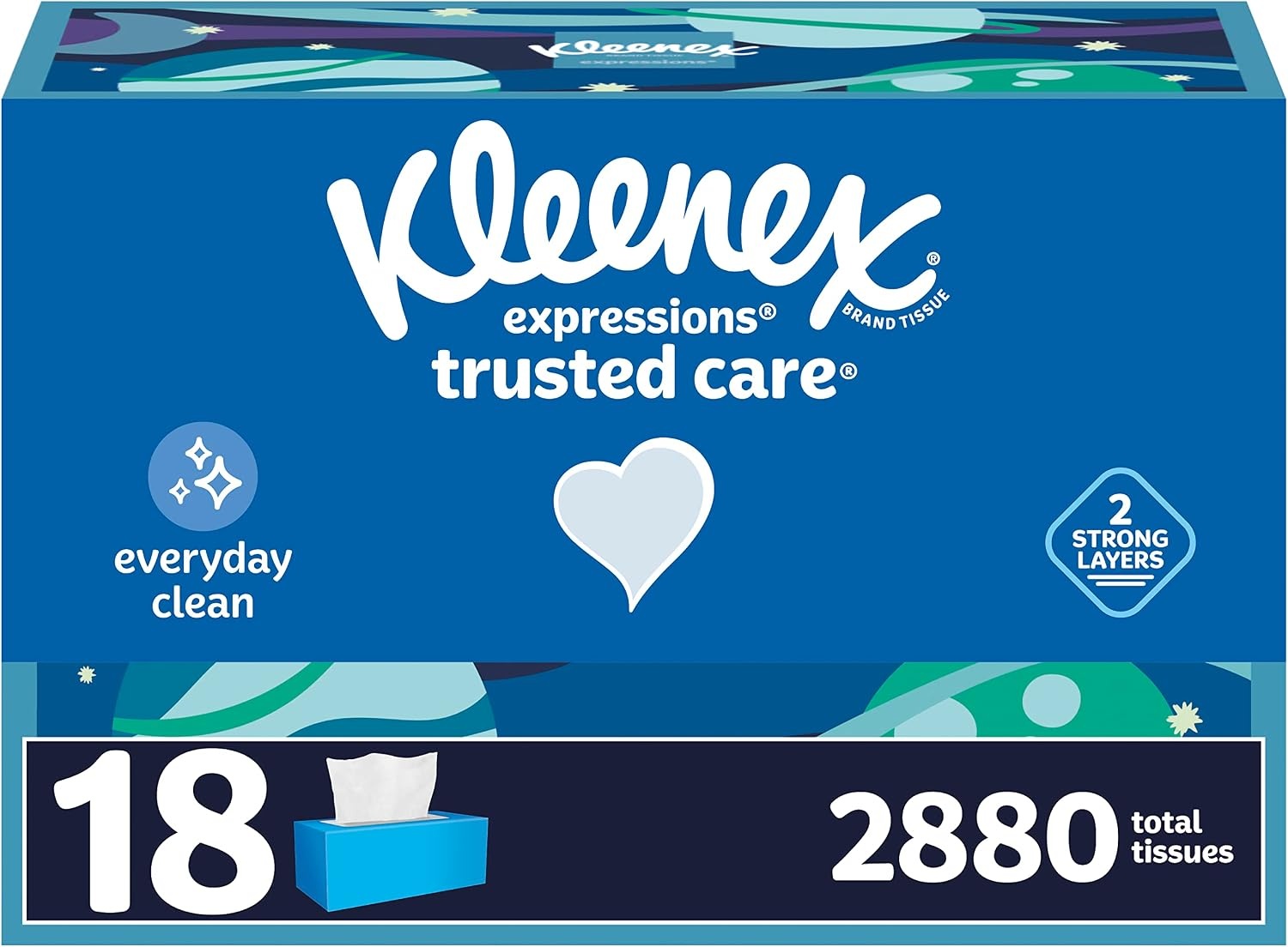 image:imageKleenex Trusted Care Facial Tissues 8 Flat Boxes 200 Tissues per Box 2Ply Packaging May VaryWhite
