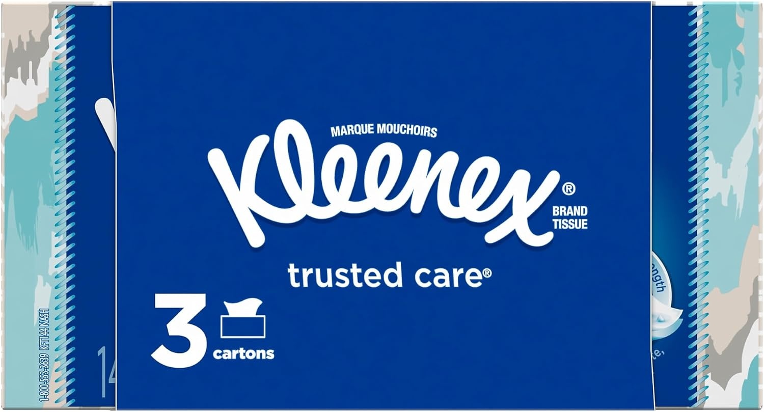 image:imageKleenex Trusted Care Facial Tissues 8 Flat Boxes 200 Tissues per Box 2Ply Packaging May VaryWhite