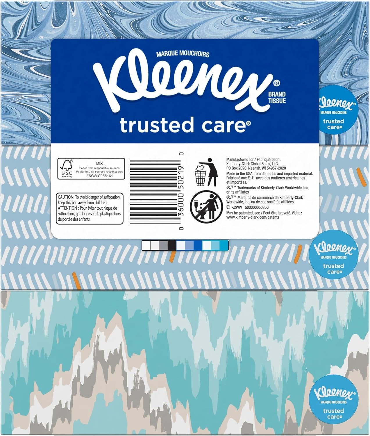 image:imageKleenex Trusted Care Facial Tissues 8 Flat Boxes 200 Tissues per Box 2Ply Packaging May VaryWhite
