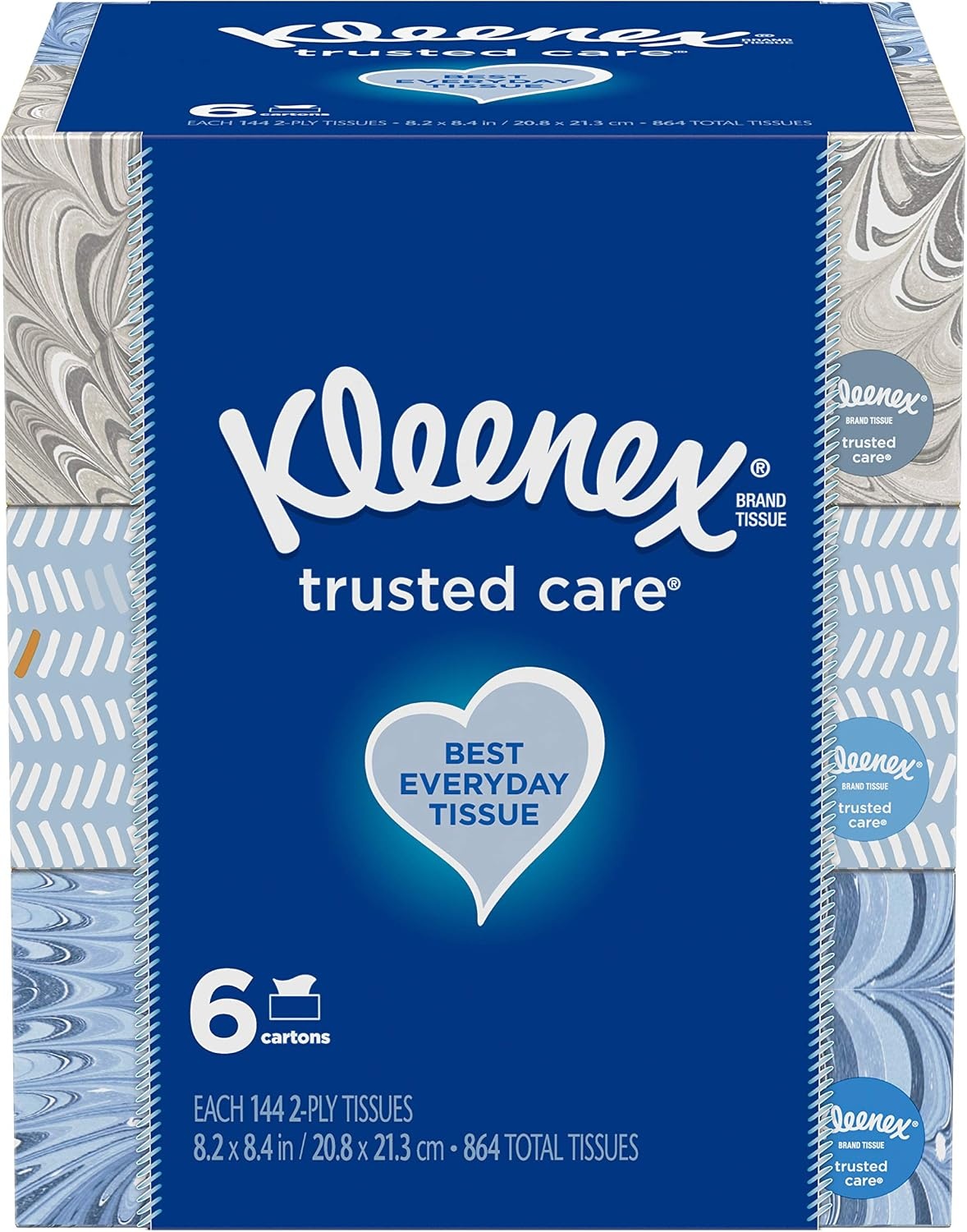 image:imageKleenex Trusted Care Facial Tissues 8 Flat Boxes 200 Tissues per Box 2Ply Packaging May VaryWhite