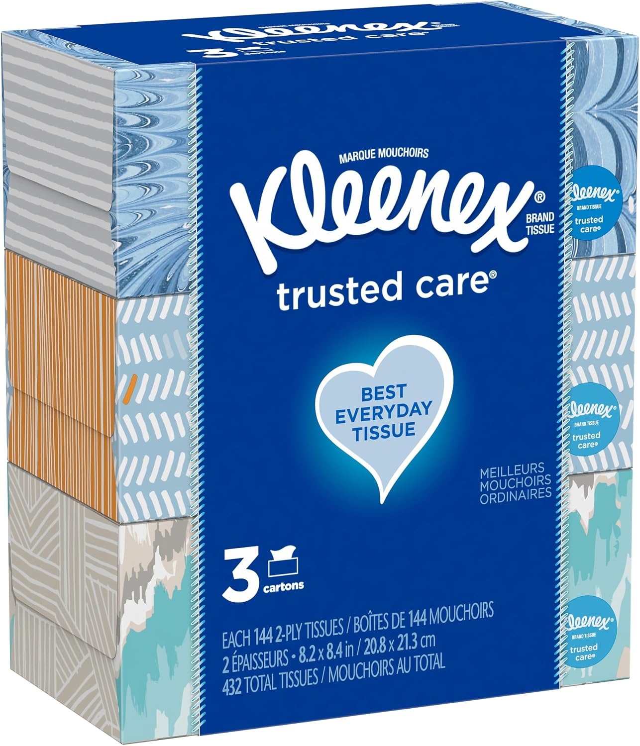 image:imageKleenex Trusted Care Facial Tissues 8 Flat Boxes 200 Tissues per Box 2Ply Packaging May VaryWhite