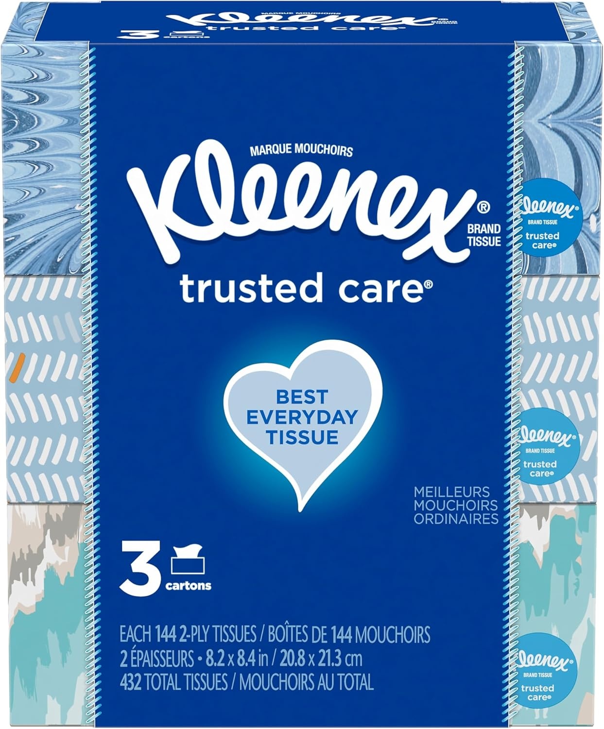 image:imageKleenex Trusted Care Facial Tissues 8 Flat Boxes 200 Tissues per Box 2Ply Packaging May VaryWhite