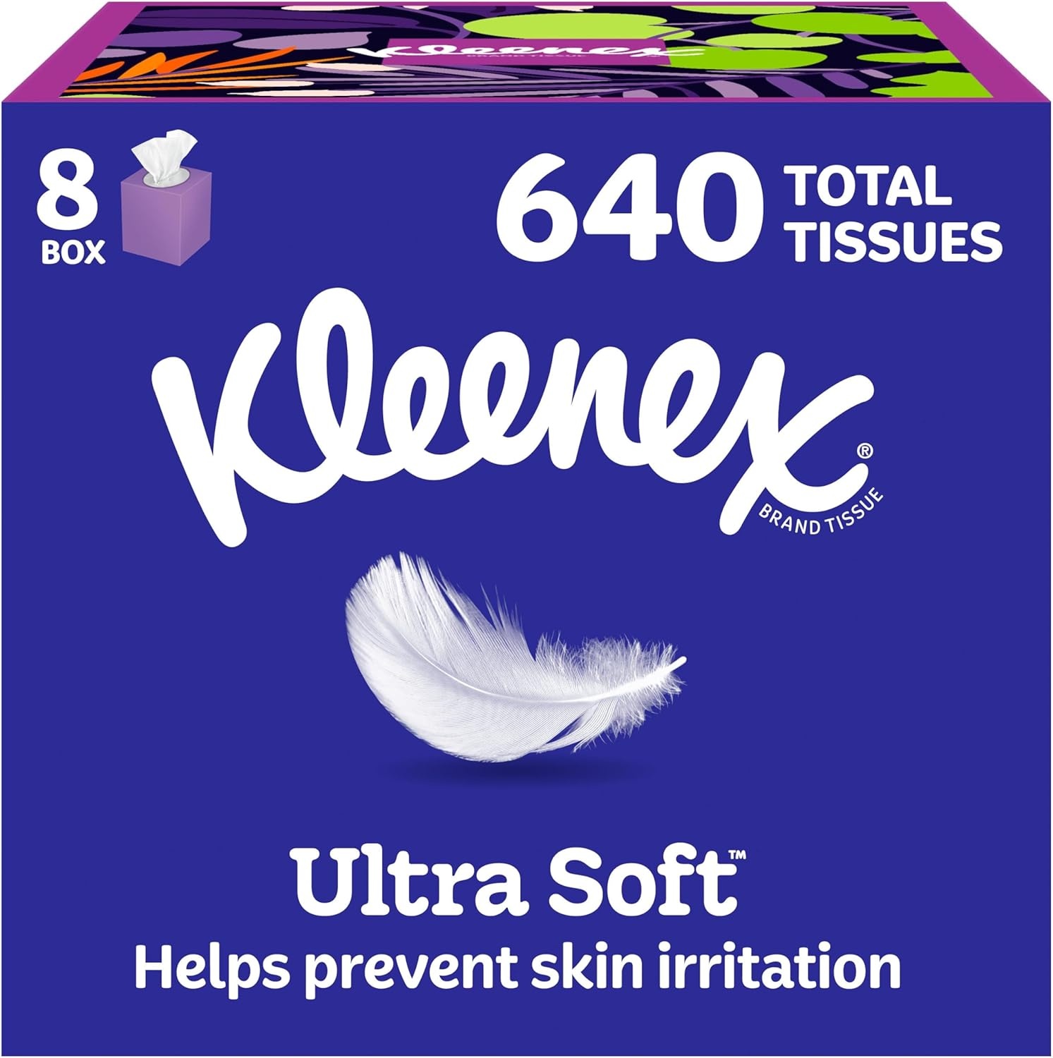 image:imageKleenex Ultra Soft Facial Tissues 8 Cube Boxes 80 Tissues per Box 3Ply Packaging May VaryWhite