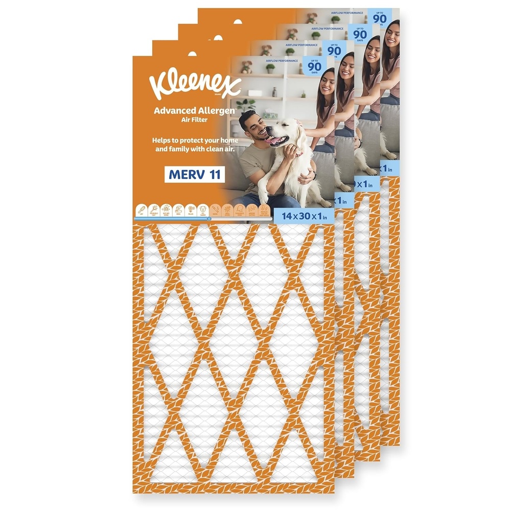 image:imageKleenex Advanced Allergen Air Filter 16x25x1 Inches 11 MERV RATING 4Pack14x30x1