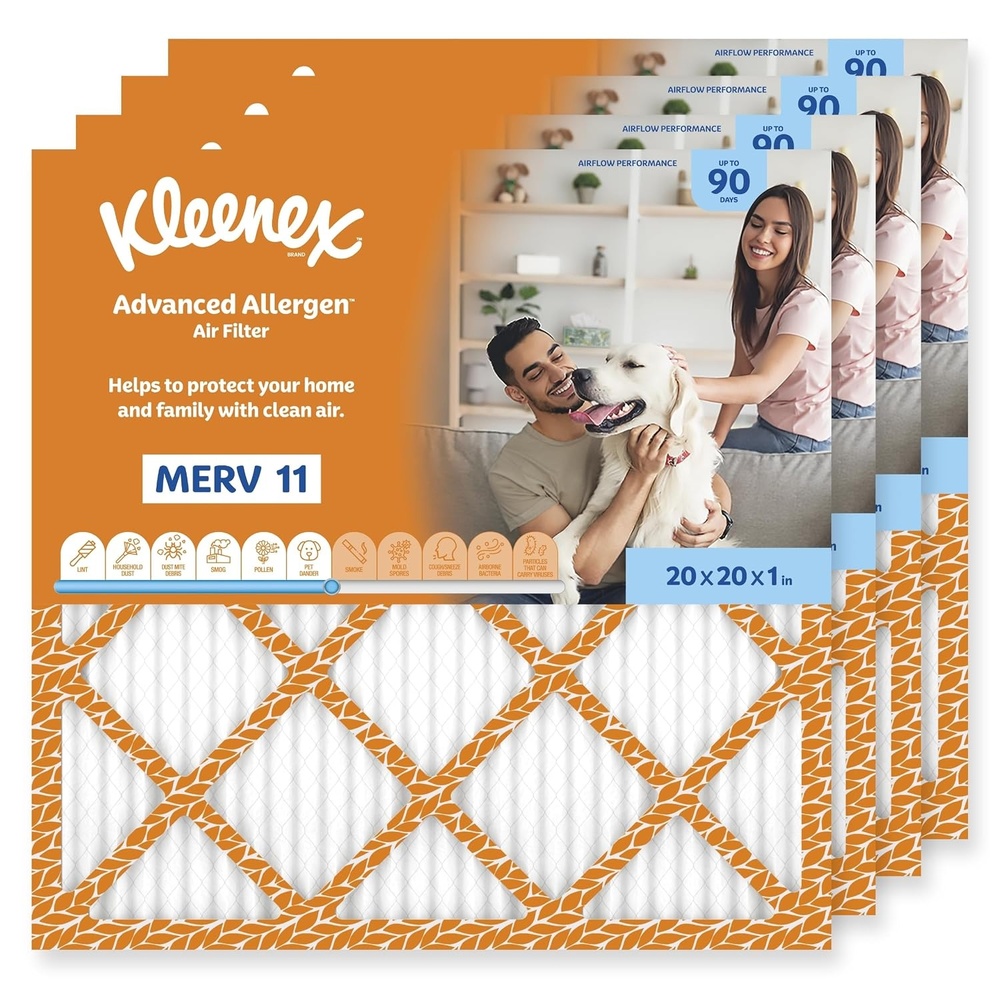image:imageKleenex Advanced Allergen Air Filter 16x25x1 Inches 11 MERV RATING 4Pack20x20x1