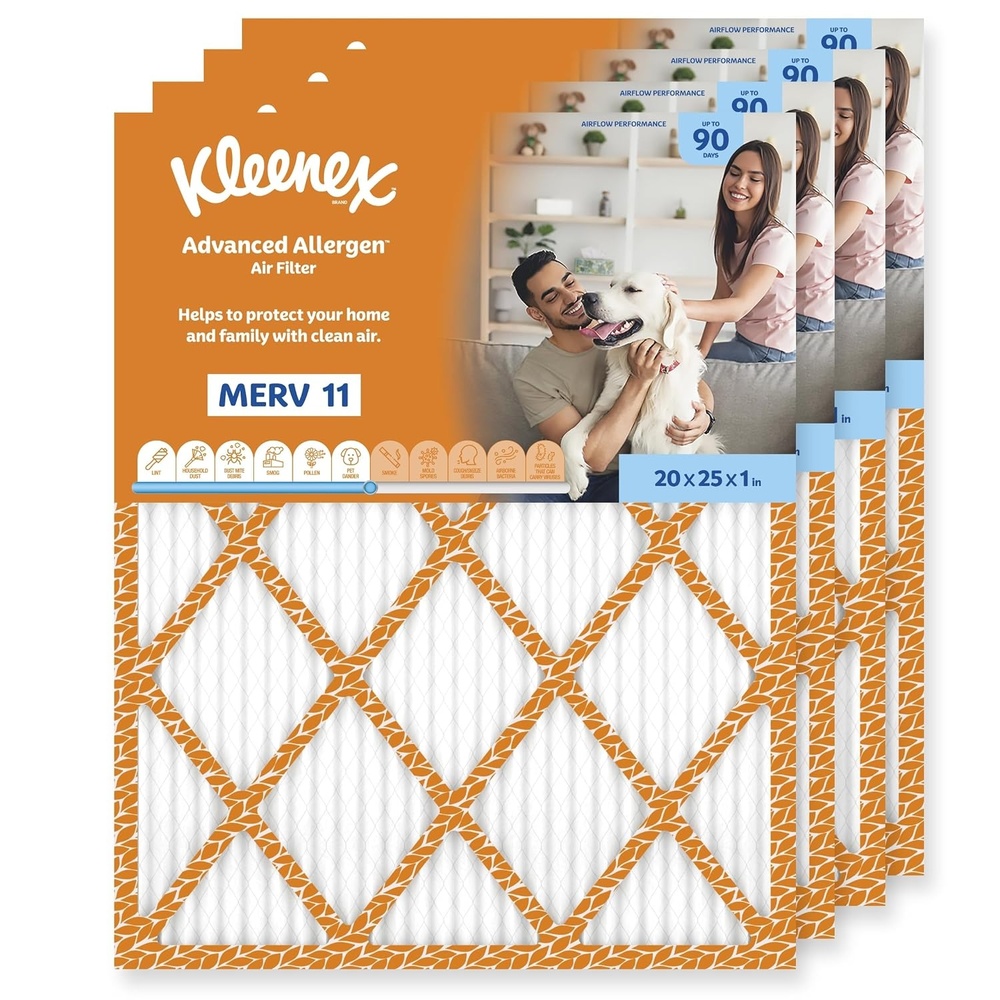 image:imageKleenex Advanced Allergen Air Filter 16x25x1 Inches 11 MERV RATING 4Pack20x25x1