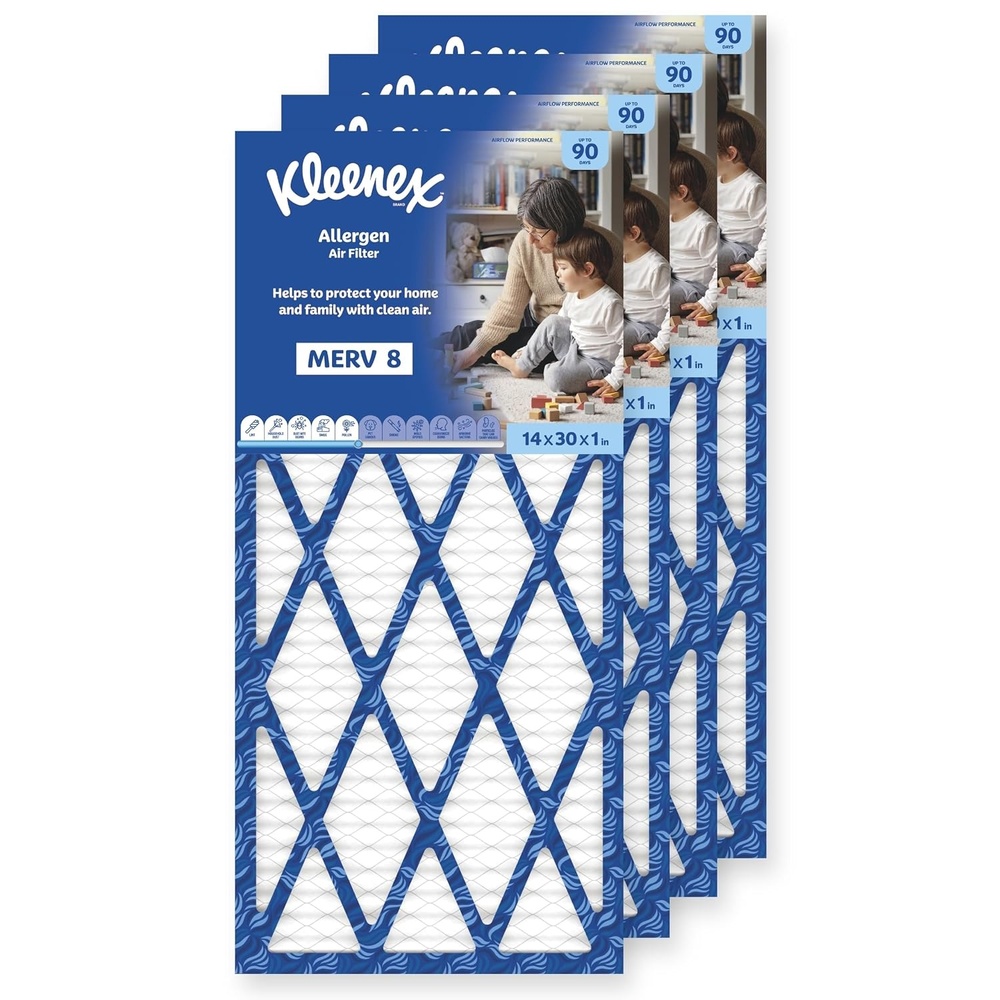 image:imageKleenex Allergen Air Filter 16x25x1 Inches 8 MERV RATING 4Pack14x30x1