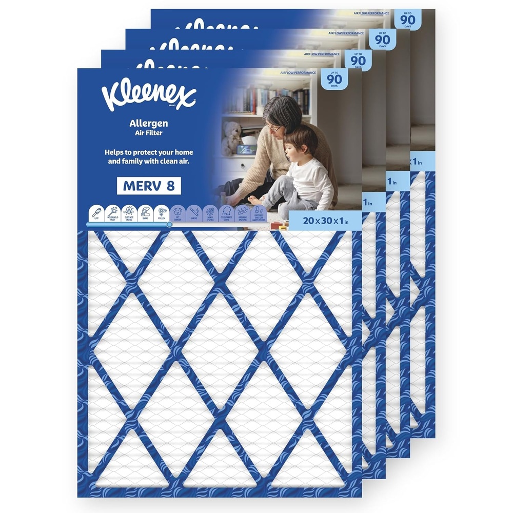 image:imageKleenex Allergen Air Filter 16x25x1 Inches 8 MERV RATING 4Pack20x30x1