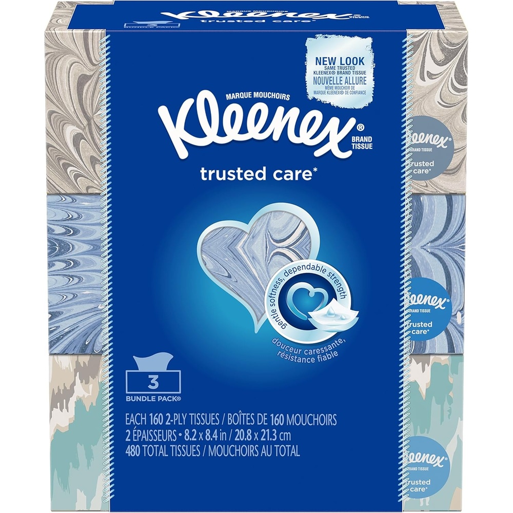 image:imageKleenex Trusted Care Facial Tissues 8 Flat Boxes 200 Tissues per Box 2Ply Packaging May VaryA4016