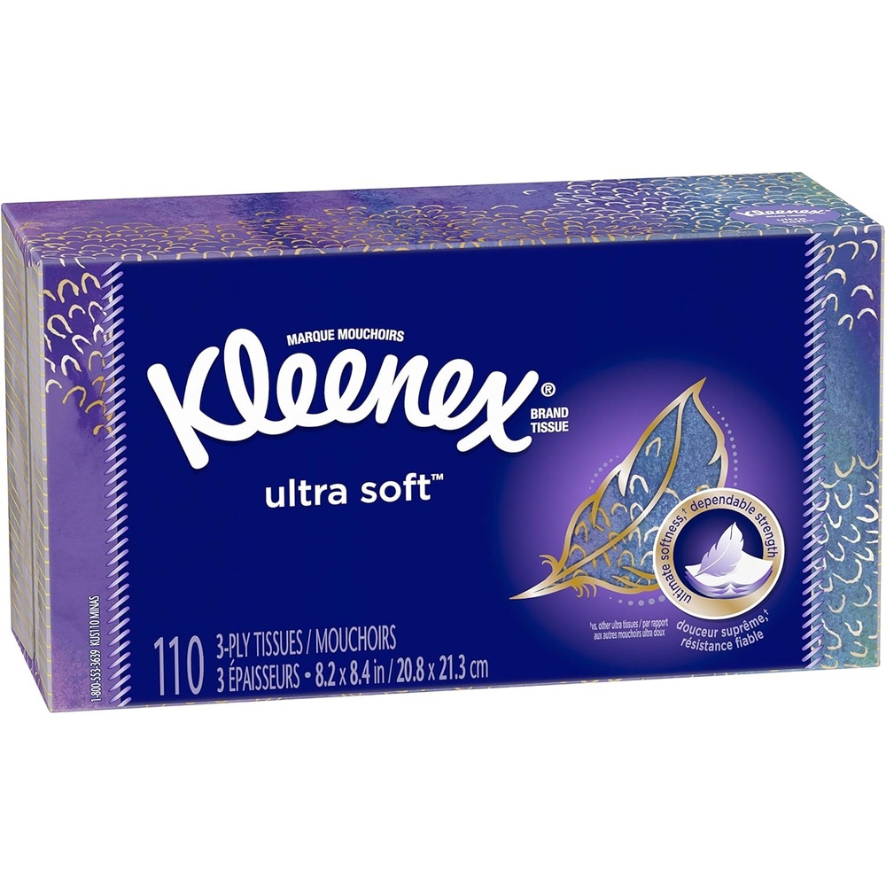 image:imageKleenex Ultra Soft Facial Tissues 8 Flat Boxes 180 Tissues per Box 3Ply Packaging May Vary110 Count Pack of 1