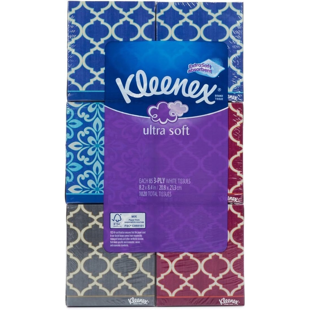 image:imageKleenex Ultra Soft Facial Tissues 8 Flat Boxes 180 Tissues per Box 3Ply Packaging May Vary510 Count Pack of 1
