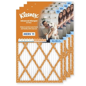 Kleenex Advanced Allergen Air Filter 16x25x1 Inches – 11 MERV RATING (4-Pack)(16x25x1)