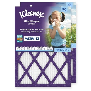 Kleenex Elite Allergen Air Filter 16x25x1 Inches – 13 MERV RATING (2-Pack)(14x20x1)