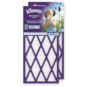 Kleenex Elite Allergen Air Filter 16x25x1 Inches – 13 MERV RATING (2-Pack)(14x30x1)