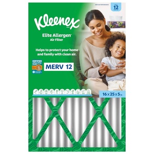 Kleenex Elite Allergen Air Filter 20x25x4 Inches – 12 MERV RATING (2-Pack)(16x25x5)
