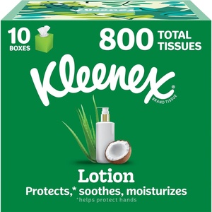 Kleenex Lotion Facial Tissues with Coconut Oil, 8 Cube Boxes, 80 Tissues Per Box, 3-Ply(White)