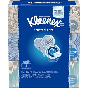 Kleenex Trusted Care Facial Tissues, 8 Flat Boxes, 200 Tissues per Box, 2-Ply, Packaging May Vary(A4016)