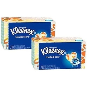 Kleenex Trusted Care Facial Tissues, 8 Flat Boxes, 200 Tissues per Box, 2-Ply, Packaging May Vary(BLUE)