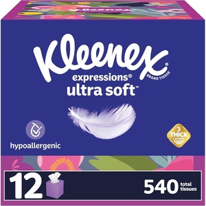 Kleenex Ultra Soft Facial Tissues, 8 Cube Boxes, 80 Tissues per Box, 3-Ply, Packaging May Vary(White)