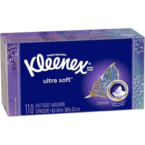 Kleenex Ultra Soft Facial Tissues, 8 Flat Boxes, 180 Tissues per Box, 3-Ply, Packaging May Vary(110 Count (Pack of 1))
