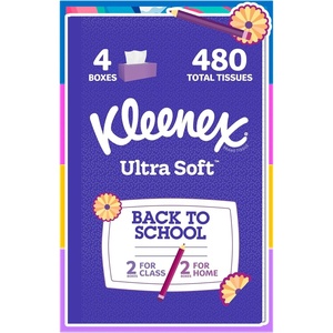 Kleenex Ultra Soft Facial Tissues, 8 Flat Boxes, 180 Tissues per Box, 3-Ply, Packaging May Vary(32 Count (Pack of 120))