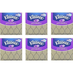 Kleenex Ultra Soft Facial Tissues, 8 Flat Boxes, 180 Tissues per Box, 3-Ply, Packaging May Vary(75 Count (Pack of 6))